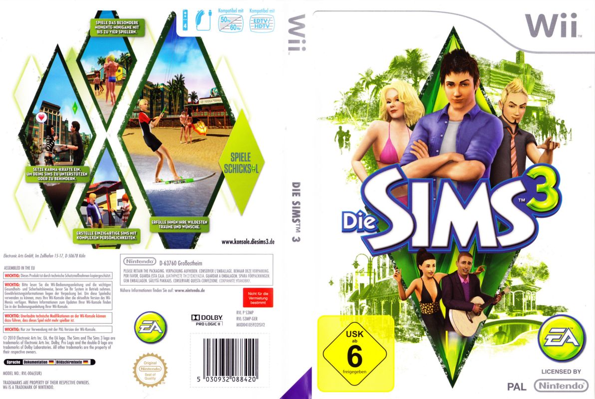 The Sims 3 box art for Wii